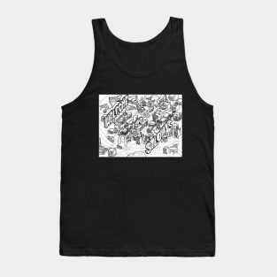 St Louis Arts Illustrated Map (Black Lines) Tank Top